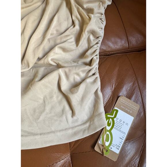 NWT OGL Sandwashed One Shoulder Ruched Brami Top Moring Mist Beige Size XL - Picture 5 of 7